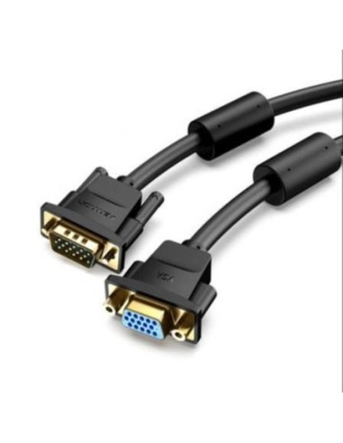 Cable Alargador SVGA Vention DAGBH/ VGA Macho - VGA Hembra/ 2m/ Negro