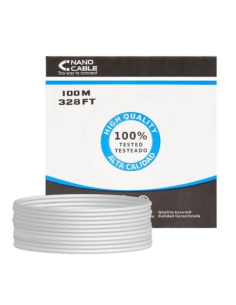 Bobina de Cable RJ45 UTP Nanocable 10.20.0302 Cat.5e/ 100m/ Gris