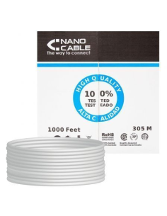 Bobina de Cable RJ45 UTP Nanocable 10.20.0504 Cat.6/ 305m/ Gris