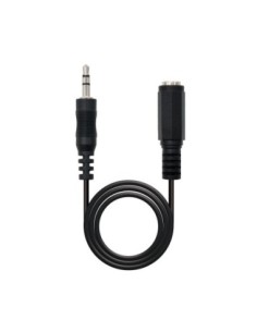 Nanocable Cable Audio, Jack 35/M-H, Negro, 3 M