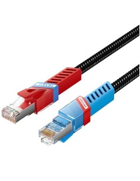 Cable de Red RJ45 SFTP Vention IKJBD Cat.8/ Gaming/ 50cm/ Negro
