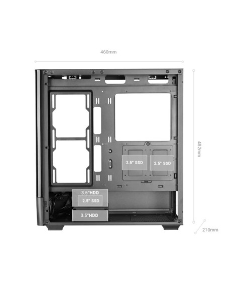 MARS GAMING Caja ATX Pantalla IPS 7.2"