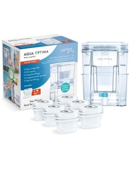 Depósito de Agua Filtrada Aqua Optima WD1001/ 8.2L/ Incluye 6 Filtros