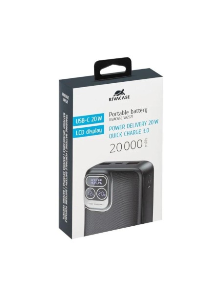 RIVACASE Powerbank VA2521 20000mAh QC/PD/LCD 20W
