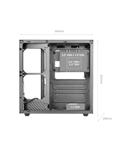 MARS GAMING MCV-ONE Atx Doble Cámara Negro