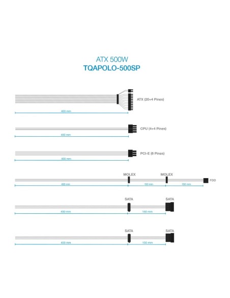 Tooq Fuente Alimentación TQAPOLO-500SP 500W PFC