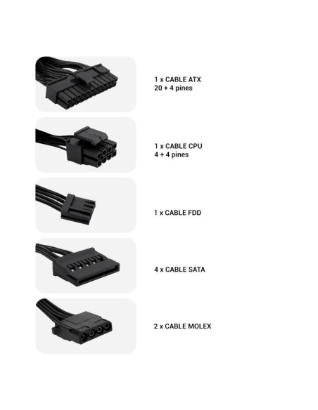 CoolBox Fuente.Alim 20+4 pin ATX BASIC 500W