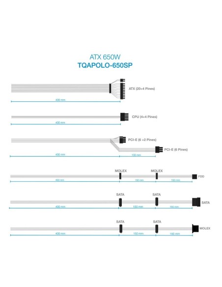Tooq Fuente Alimentación TQAPOLO-650SP 650W