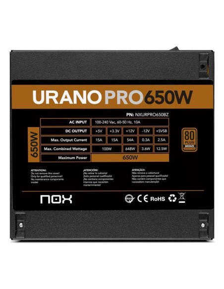 NOX  Fuente ATX Urano PRO 650W Bronze