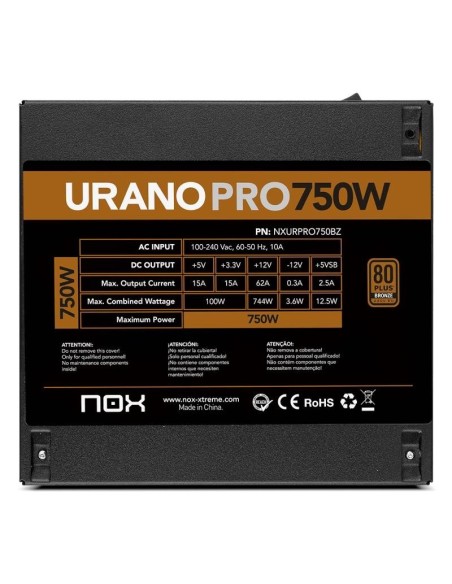 NOX Fuente ATX Urano PRO 750W Bronze