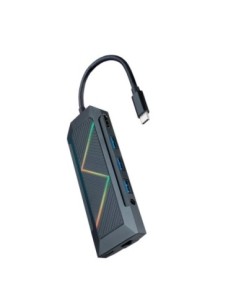 Nanocable Hub 9en1 USB+USB-C+HDMI+RJ+TF+SD+Jack
