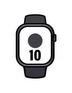 Apple Watch Series 10/ GPS/ 42mm/ Caja de Aluminio Negro Azabache / Correa Deportiva Negra M/L