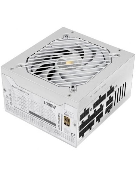 Fuente de Alimentación Mars Gaming MPB1000SIM/ 1000W/ Ventilador 14cm/ 80 Plus Gold/ Blanca