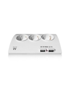 EWENT EW3935 Regleta 5 Schuko + 2 usb 2'1A
