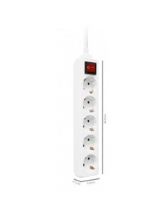 EWENT EW3916  Regleta 5 Tomas / 1 interruptor 1'5m