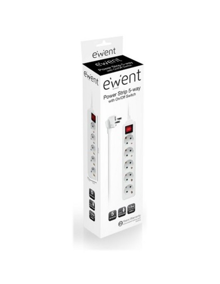 EWENT EW3916  Regleta 5 Tomas / 1 interruptor 1'5m