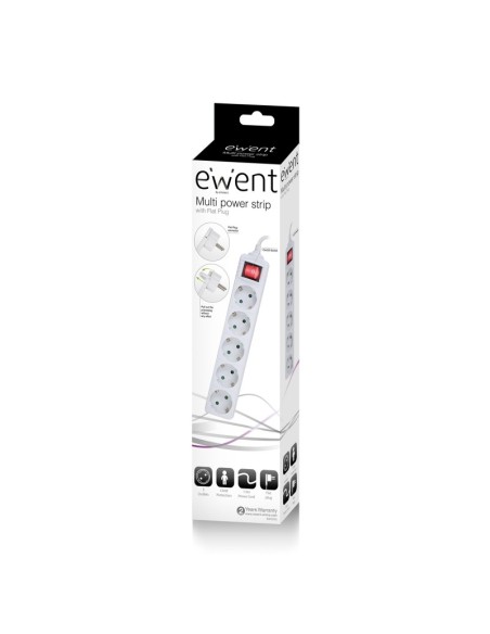 EWENT EW3955  Regleta 5 Tomas / 1 interruptor 1'5m