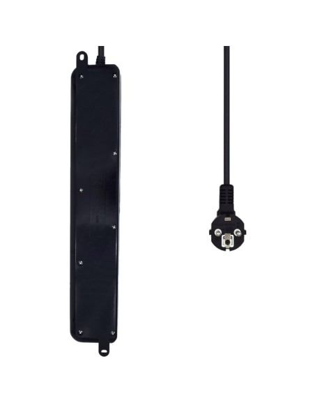 Ewent EW3924 Regleta 6 tomas con proteccion Negro