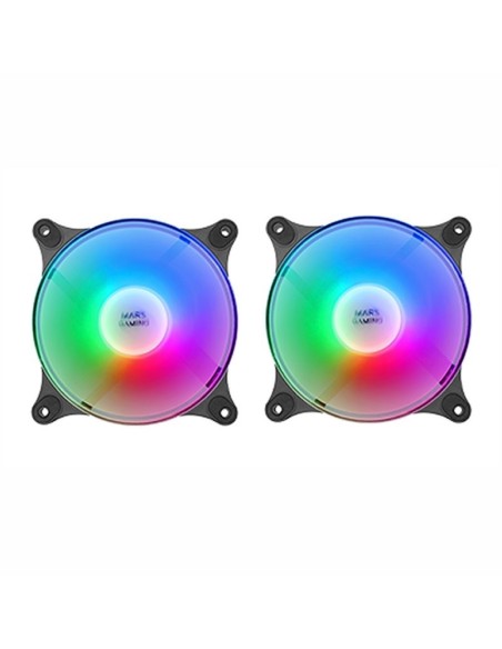 MARS GAMING MFDUO 12CM 2XFANRGB Ult-silent Black