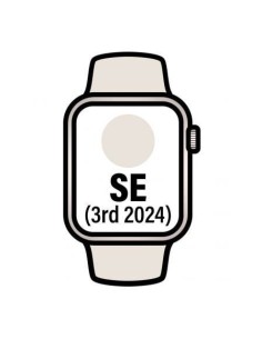 Apple Watch SE 3rd V2/ GPS/ 40mm/ Caja de Aluminio Blanco Estrella/ Correa Deportiva Blanco Estrella S/M