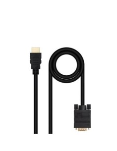 Nanocable Conversor HDMI a VGA M-M, 18 m Negro