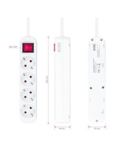 Nanocable Regleta 4 tomas con interruptor Blanca