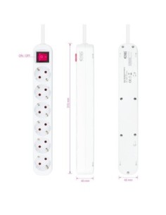 Nanocable Regleta 6 tomas con interruptor Blanca