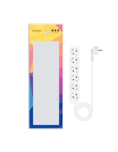 Nanocable Regleta de Enchufes 6 Tomas 1'4 m Blanco