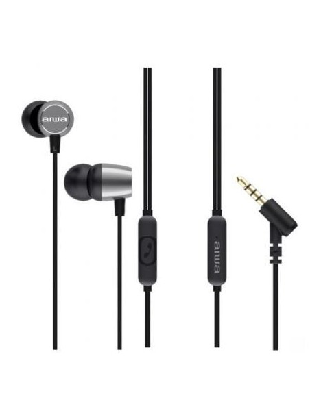 Auriculares Intrauditivos Aiwa ESTM-30SL/ con Micrófono/ Jack 3.5/ Plateados