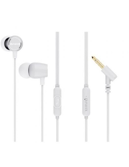 Auriculares Intrauditivos Aiwa ESTM-30WT/ con Micrófono/ Jack 3.5/ Blancos