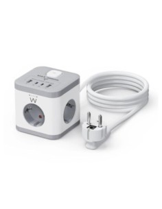 Ewent EW3863 Regleta 3 Tomas SHUCKO+2USB-A+2USB-C
