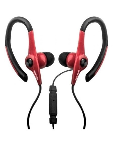 Auriculares Deportivos Elbe AU-107-MIC/ con Micrófono/ Jack 3.5/ Rojos y Negros