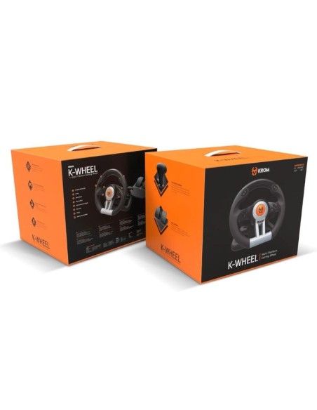 Krom Juego de Volante y pedales K-Wheel Multip'