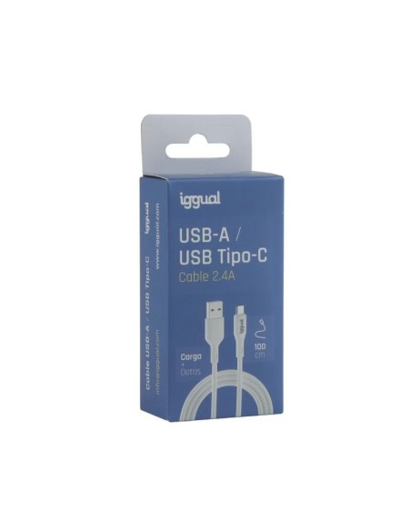 iggual cable USB-A/USB-C 100 cm blanco