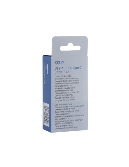 iggual cable USB-A/USB-C 100 cm blanco