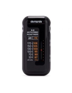 Radio Portátil Aiwa R-22BK/ con Batería/ a Pilas/ Negra