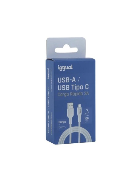 iggual Cable USB-A/USB-C 100 cm blanco Q3.0 3A