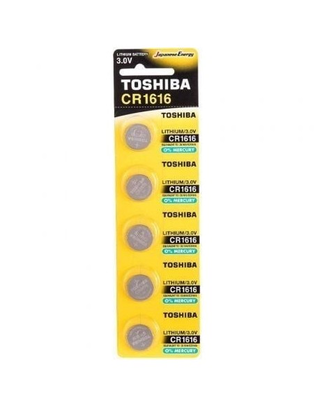 Pack de 5 Pilas de Botón Toshiba CR1616/ 3V