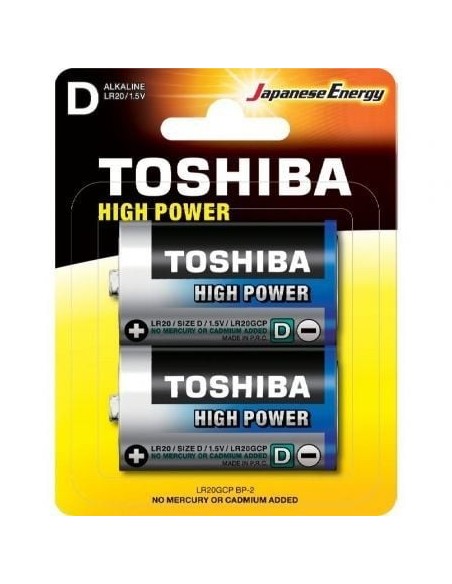 Pack de 2 Pilas D 2 Toshiba LR20/ 1.5V/ Alcalinas