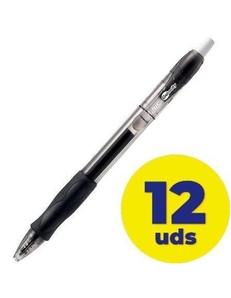 Caja de Bolígrafos de Tinta de Gel Bic Gelocity 526275/ 12 unidades/ Negros