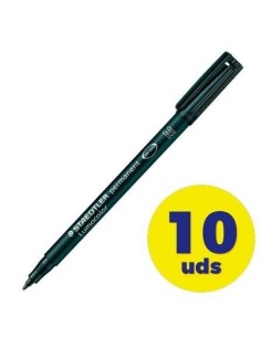 Caja de Rotuladores Permanentes Staedtler Lumocolor 317/ 1mm/ 10 unidades/ Negros