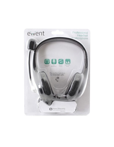 EWENT EW3562 Auriculares + Micrófono Stéreo negro