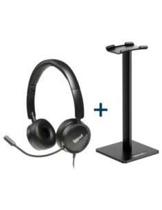 iggual Kit auriculares Dual Tech + soporte SA22