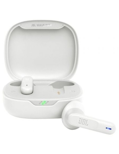 Auriculares Bluetooth JBL Wave Flex con estuche de carga/ Autonomía 8h/ Blancos