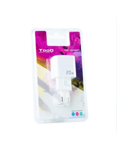 Tooq Cargador pared USB-C/PD+USB-A/QC 20W