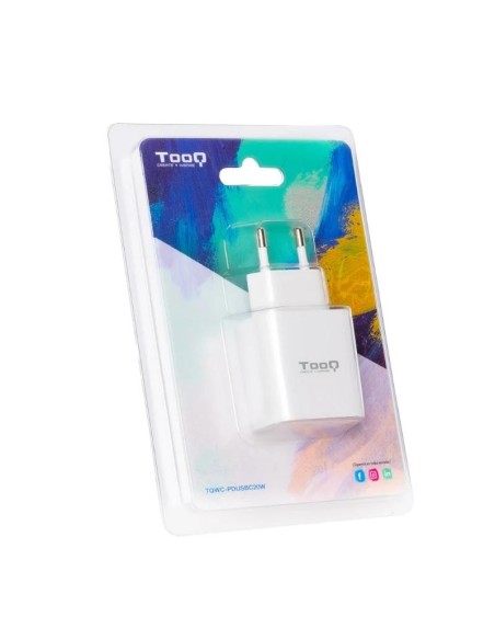 Tooq Cargador pared USB-C PD3.0 20W Blanco