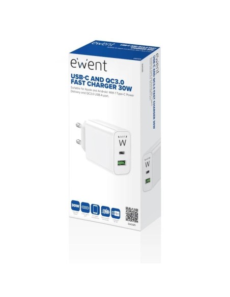 EWENT CARGADOR RÁPIDO USB-C / QC 3.0 / 30W