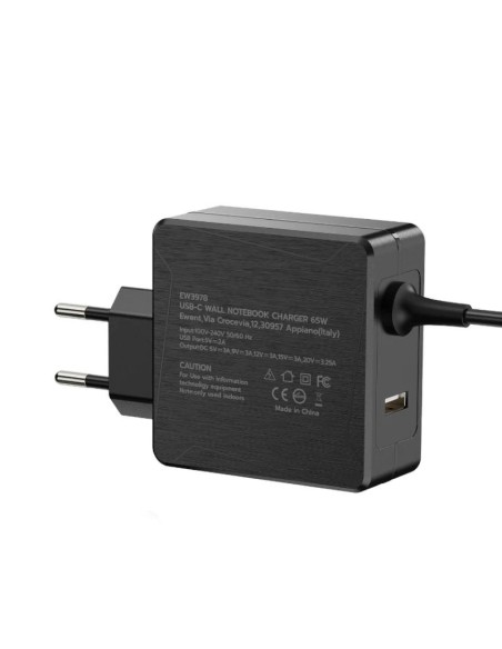 EWENT Cargador USB-CPD 65W + Puerto USB-A