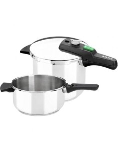 Olla a Presión Rápida Monix Quick M560005/ Ø22cm/ 4+6L/ Acero Inoxidable