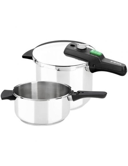 Olla a Presión Rápida Monix Quick M560005/ Ø22cm/ 4+6L/ Acero Inoxidable